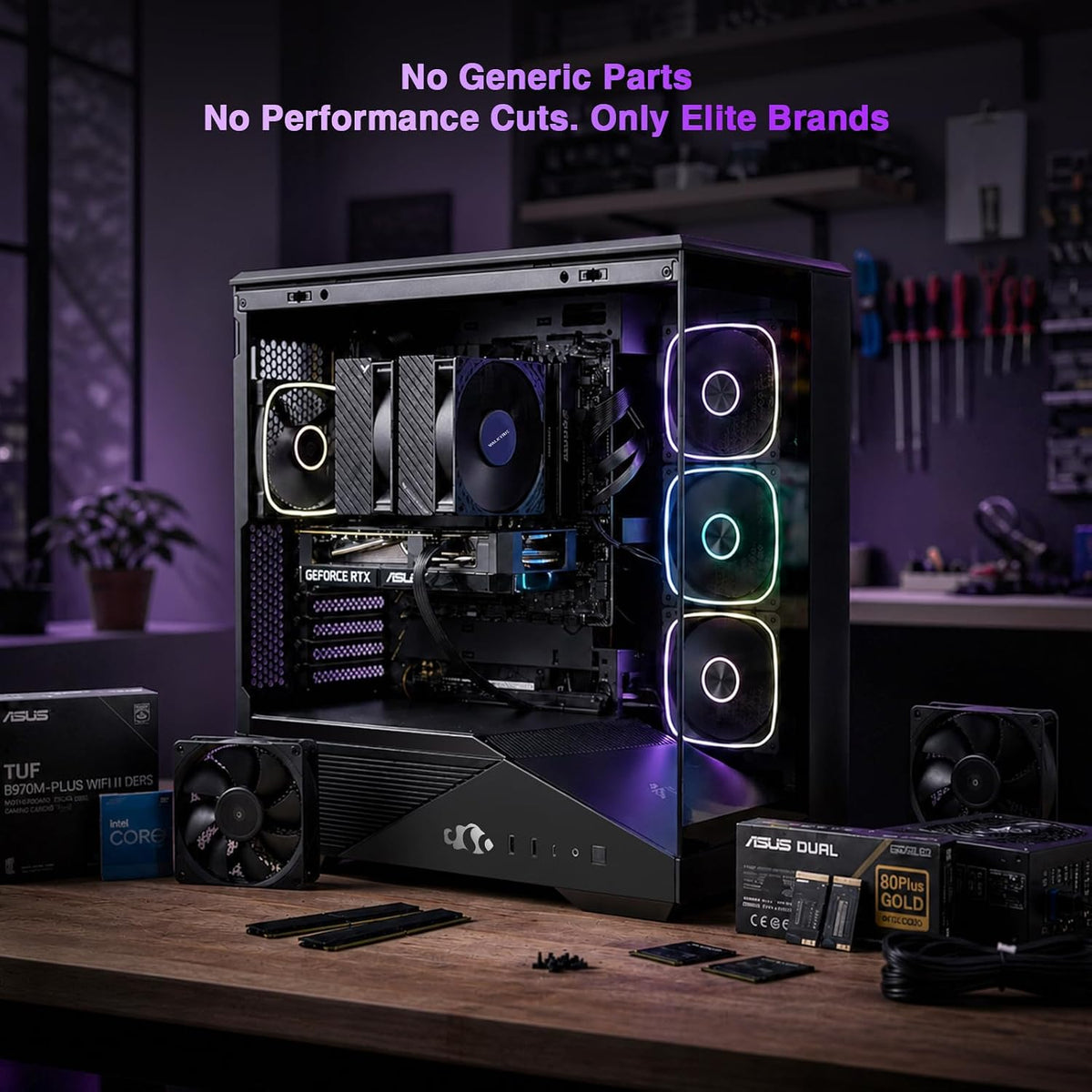 Gaming-Desktop, Geforce RTX-5060 8GB Intel I5-14400F(Up to 3.6Ghz Beat I7-11700) 32GB DDR5, 1TB SSD, 650W Power Supply ARGB Fan X4, Prebuilt PC Business & AI Creation Digital Nomads Streaming