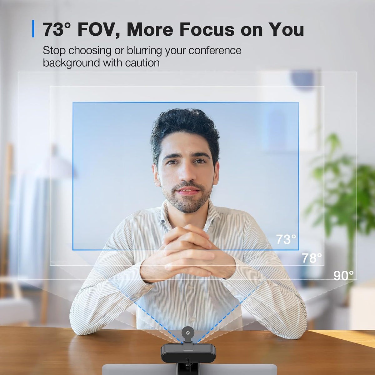 C960 4K Webcam for PC, PDAF Auto Focus, Dual Omni Mics, 73° FOV | Auto Light Correction, USB-A, Plug&Play, Web Cam 4K with Privacy Cover, Webcam 4K Works for Zoom/Teams/Google Meet, Laptop/Pc