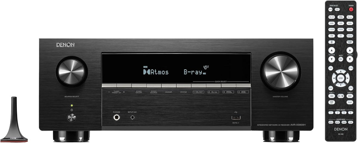 Denon AVR-X3900H 9.4 Channel AV Receiver, HEOS Multiroom Audio Streaming | 105W Power, Dolby Atmos, DTS:X, AURO-3D & IMAX Enhanced, 8K/60Hz & 4K/120Hz Video Support