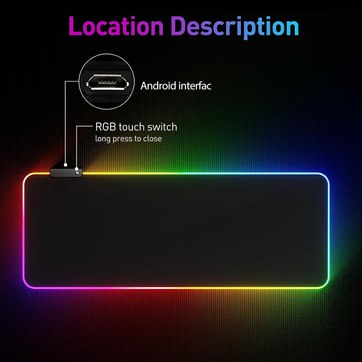 RGB Mousepad Led Mouse Pad, Large Mouse Pad,Led and Big Mouse Mat